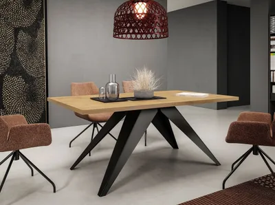 Obrázok produktu pre Jedálenský rozkladací stôl 140x80 cm EDGAR - dub lancelot / čierny