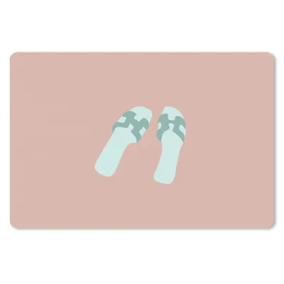 Produktbild von MuchoWow® Schreibtischunterlage Sommer - Pantoffeln - Pastell 60x40 cm - XXL Mauspad - Großes Mauspad