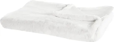 Obrázek produktu pro BELIANI Přikrývka Bílá Polyesterová látka 200 x 220 cm Obývací pokoj Přehoz Nadýchaná dekorace Moderní design