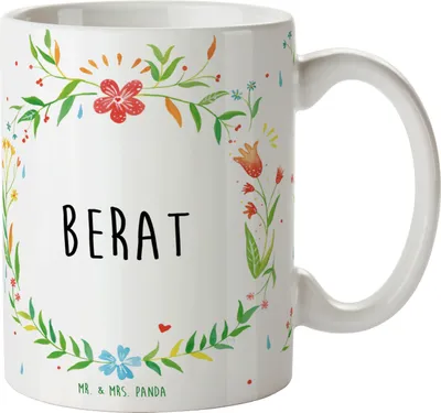 Produktbild von Mr. & Mrs. Panda cappuccinotasse Berat - Geschenk, Geschenktasse, Teetasse, Tasse mit Spruch, Kaffeebecher, Kaffeetasse