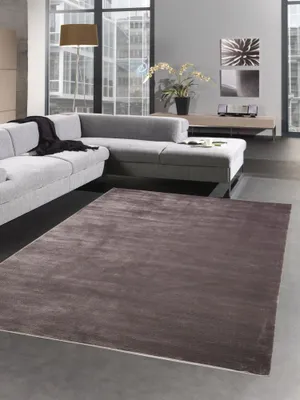Produktbild von Teppich Wohnzimmerteppich Läufer uni braun Größe - 120x170 cm