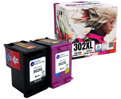 Produktbild von Inkdigo Tintenset 302XL für HP OfficeJet 3830, 3831, 3832, 3833 – Schwarz/Color, 38 ml,, KI-generiertes Bild