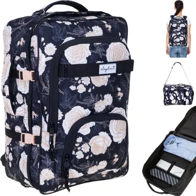 Produktbild von Rucksack Handgepäck Damen Elephant Travel Daypack Reiserucksack Leichtrucksack FLY IATA Laptop Tasche 42 Liter groß Gepäck 13023 Black Flower Schwarz