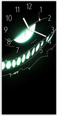 Produktbild von Wanduhr aus Glas mit Motiv Grinsendes Gesicht- 30 x 60 cm - inkl. Aufhängesystem