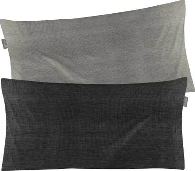 Produktbild von Mako-Satin-Kissenbezug - 40 x 80 cm - Anthrazit - Grau - Baumwolle - mit Reißverschluss