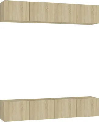 Obrázek produktu pro vidaXL TV skříňky 4 ks Dub Sonoma 80x30x30 cm odvozený výrobek ze dřeva
