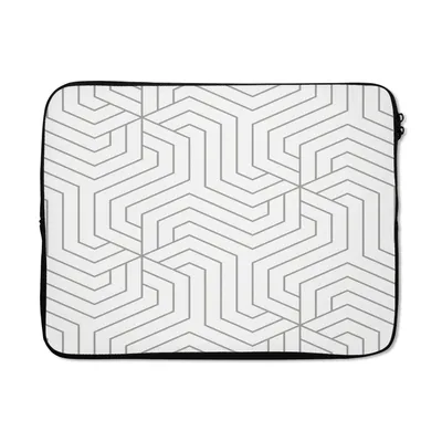 Produktbild von MuchoWow® Laptop Hülle 17 Zoll Laptoptasche Geometrie - Linie - Muster - Zipper - Schutzabdeckung