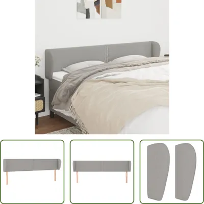 Produktbild von The Living Store Kopfteil mit Ohren Hellgrau 183x23x78/88 cm Stoff