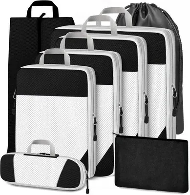 Produktbild von Famanu Packing Cubes Set mit 8 Teilen - Reiseorganisatoren für Kofferorganisation