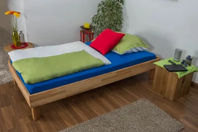 Produktbild von Bett 100 x 200 cm Kernbuche massiv geölt