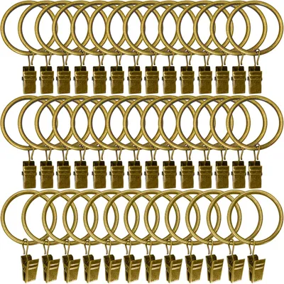 Productafbeelding van LLPJS, 40 stuks metalen gordijnringen met clips, gordijnclips met ringen, gordijnen