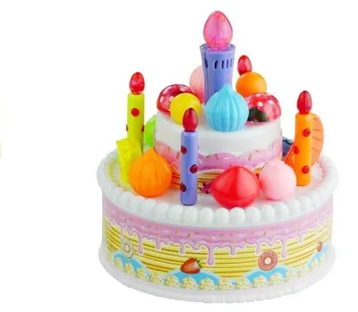 Produktbild von LEAN Toys 3590 Geburtstagstorte mit Kerzen und Eiscreme