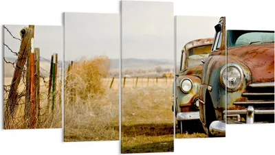 Produktbild von Bild auf Leinwand - Leinwandbild - Auto Alt Feld - 160x85cm - Wand Bild - Wanddeko - Wandbilder - Leinwanddruck - Bilder - Kunstdruck - Wanddekoration - Leinwand bilder - Wandkunst - EA160x85-0117