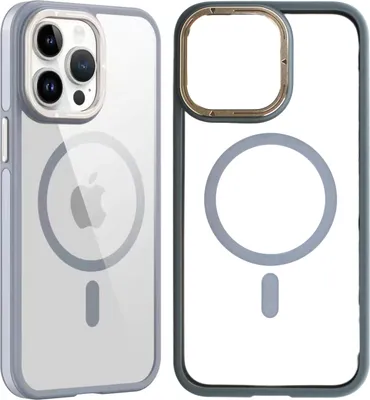 Produktbild von Wörleonline iPhone 14 Pro Max Hülle transparent Case kompatibel mit MagSafe Schutzhülle, Grau