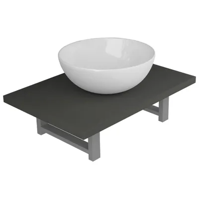 Zdjęcie produktu dla vidaXL 2-częściowy zestaw mebli łazienkowych ceramiczny szary