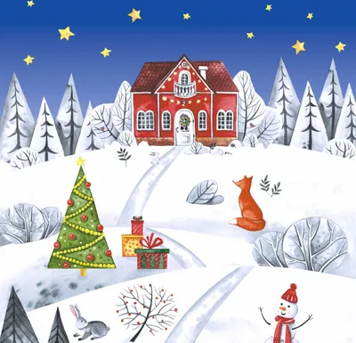 Produktbild von Serviette "Weihnachten im Dorf" 5 Stück