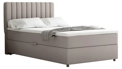 Produktbild von Boxspringbett 120x200 EVEREST, mit Topper, mit Bettkästen,  Einzelbett, Dunkelbeige, Panda Möbel