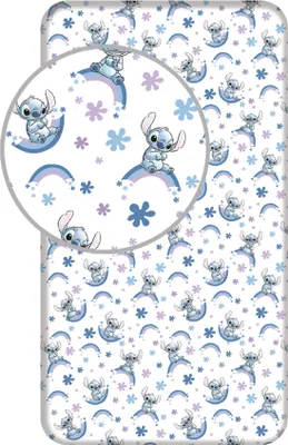 Zdjęcie produktu dla JERRY FABRICS Prześcieradło Lilo and Stitch Rainbow Bawełna, 90/200 cm
