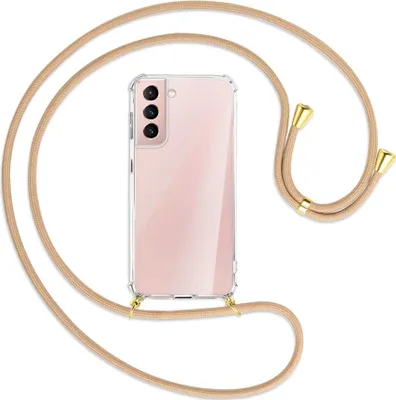 Produktbild von Handykette Backcover-Schutzhülle mit Band (Metall goldfarben) für Samsung Galaxy S21 Plus 5G - beige