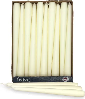 Produktbild von ​HOFER Spitzkerzen Elfenbein 30er Set – 7h Brenndauer – 2,3x25 cm – Tropffrei & Duftfrei – RAL Qualität​