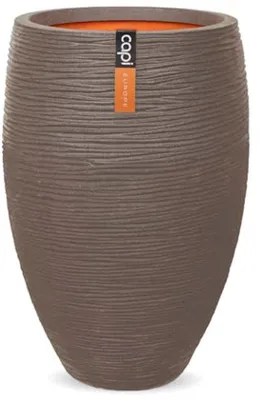 Produktbild von Vase Elegant Deluxe Rib - Warm Taupe - 38x58 cm