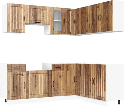 Produktbild von 11-tlg. Küchenschrank-Set Kalmar Altholz-Optik Holzwerkstoff