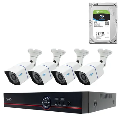 Produktbild von AHD Videoüberwachungskit PNI House PTZ1500 5MP - DVR und 4 Außenkameras und HDD