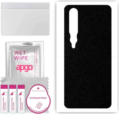 Produktbild von apgo Rückseite Schutzfolie, Skin, kompatibel mit Xiaomi Mi 10 5G, Hinten Displayschutzfolie aus Vinylfolie, kratzfest, einfache Montage - Mattschwarz
