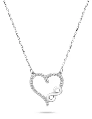 Produktbild von Romantic silver necklace with zircons NCL52W
