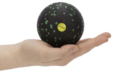 Productafbeelding van Massage Bal | Triggerpoint Bal | Lacrosse Bal | Massage | Groen/Zwart | 8 cm
