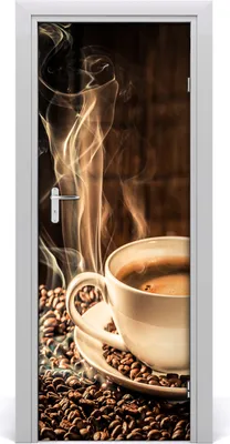 Produktbild von Tulup Türaufkleber 75x205 cm Dekorative Aufkleber Selbstklebend Wasserdichte Tapete Abnehmbar Schlafzimmer Wohnzimmer Wohnkultur - aromatischer Kaffee