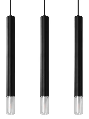 Obrázok produktu pre Závesné svietidlo WEZYR 3 čierne 3xG9 8W oceľ/sklo 120x6x45cm Sollux Lighting