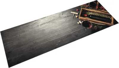 Produktbild von Küchenteppich Waschbar Weinflasche 60x180 cm Samt