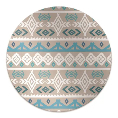 Produktbild von Rundmatte - Stuhlunterlage Bürostuhlunterlage - Rund Ø 100 cm - Bodenmatte - Fußmatte - Tribal Art.