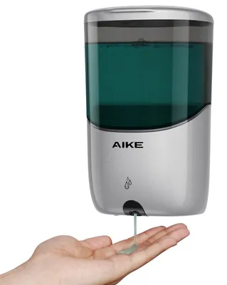 Zdjęcie produktu dla Automatyczny dozownik mydła do montażu na ścianie, pojemność 650 ml, kolor srebrny. Dozownik płynnego mydła do kuchni i łazienki, model AK1216