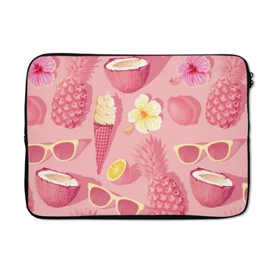 Produktbild von MuchoWow® Laptop Hülle 13 Zoll Sommer - Muster - Rosa Laptoptasche - Laptophülle - Sleeve - Rundumschutz