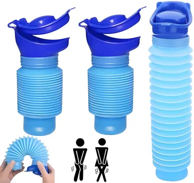 Produktbild von PolkaHome® Zusammenklappbares Urinal 750 ml – Tragbarer mobiler Toilettenbecher für Männer und Frauen – Wiederverwendbare Urinflasche für