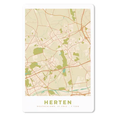 Produktbild von MuchoWow® Mauspad Mousepad Stadtplan - Hirsche - Karte - Vintage 40x60 cm - Mousepads - Maus Mat - Pad - Mausunterlage - Schreibtisch Accesoire