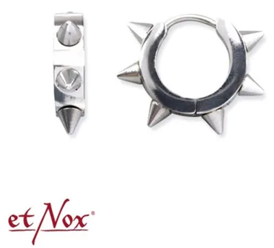 Produktbild von Creolen Spikes: Klappcreolen Ohrringe aus Edelstahl Silber