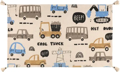 Produktbild von Baumwollteppich mit LKW-Mustern, 70 x 120 cm