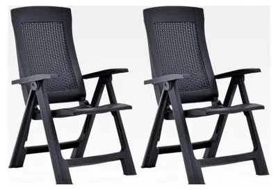 Produktbild von Verstellbare Gartenstühle 2 Stück Kunststoff Anthrazit