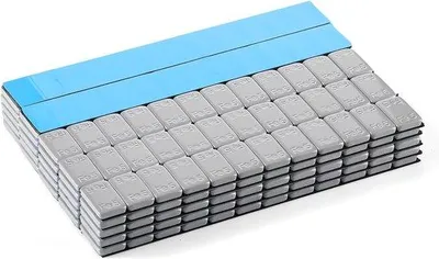 Produktbild von 1500 g Ausgleichsgewichte, Stahlgewichte, grau, Verpackung mit 25 Stück, jeweils 5 g, für Alufelgen, galvanisiert