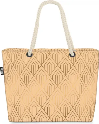 Produktbild von VOID Art Deko Muster Strandtasche Shopper 58x38x16cm 23L XXL Einkaufstasche Tasche Reisetasche Beach Bag