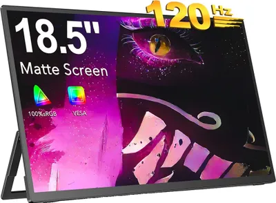 Obrázok produktu pre 18,5" prenosný monitor, obnovovacia frekvencia 120 Hz, rozlíšenie 1080P FHD, zástrčka EÚ