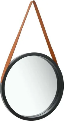 Produktbild von Wandspiegel mit Gürtel 40 cm Schwarz