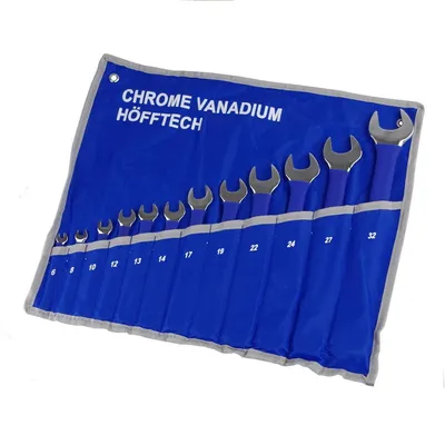 Produktbild von Maul-Gabelringschlüssel Satz 12tlg. Cr-V 6-32mm Antirutschgriffe Maulschlüssel