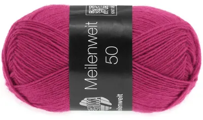 Produktbild von Lana Grossa MEILENWEIT 50 g UNI 4-fach Sockenwolle mit 80 % Schurwolle 210 m Farbe 1313 - Pink