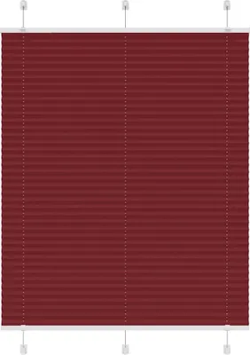 Image de Store plissé rouge bordeaux 110x100 cm largeur du tissu 109,4cm