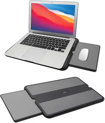 Produktbild von Laptoptisch bis 15,6 Zoll, mit ausziehbarer Mausablage und Antirutsch, für Zuhause