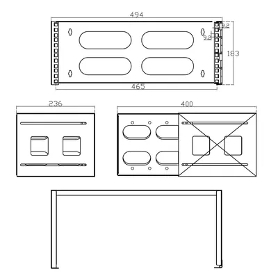 Zdjęcie produktu dla InLine 19104A, Szafa wisząca, 4U, 2,67 kg, Czarny